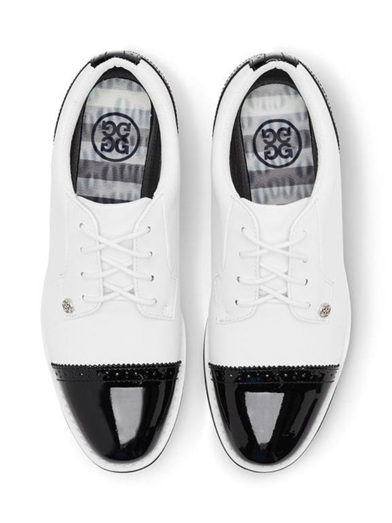 G/Fore Cap Toe Gallivanter Golf Shoe Black And White (Snow/Onyx)